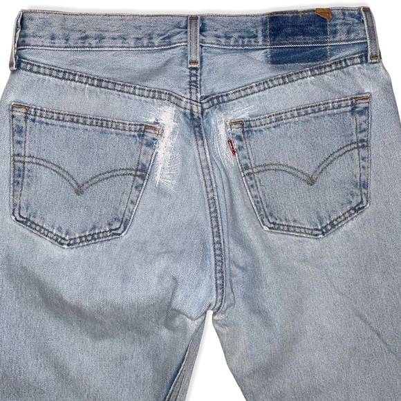 LEVI’S USA Vintage 501 Distressed 100% Cotton High Rise Jeans Size 33 x 32 - Picture 4 of 14
